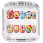 Faux ongles kawaii multicolores 3D | Maria Niji — PRESSIE NAILS