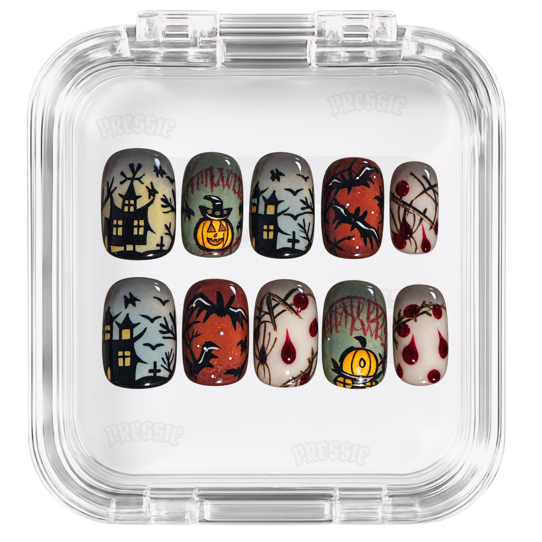 Kit de faux ongles Kuroi Mori dans sa boîte Pressie Nails