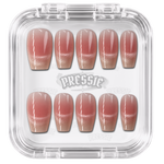 Faux ongles nude rosé clean reverse french | Belle — PRESSIE NAILS