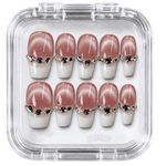 Faux ongles rose cat-eye french strass | Ilona — PRESSIE NAILS