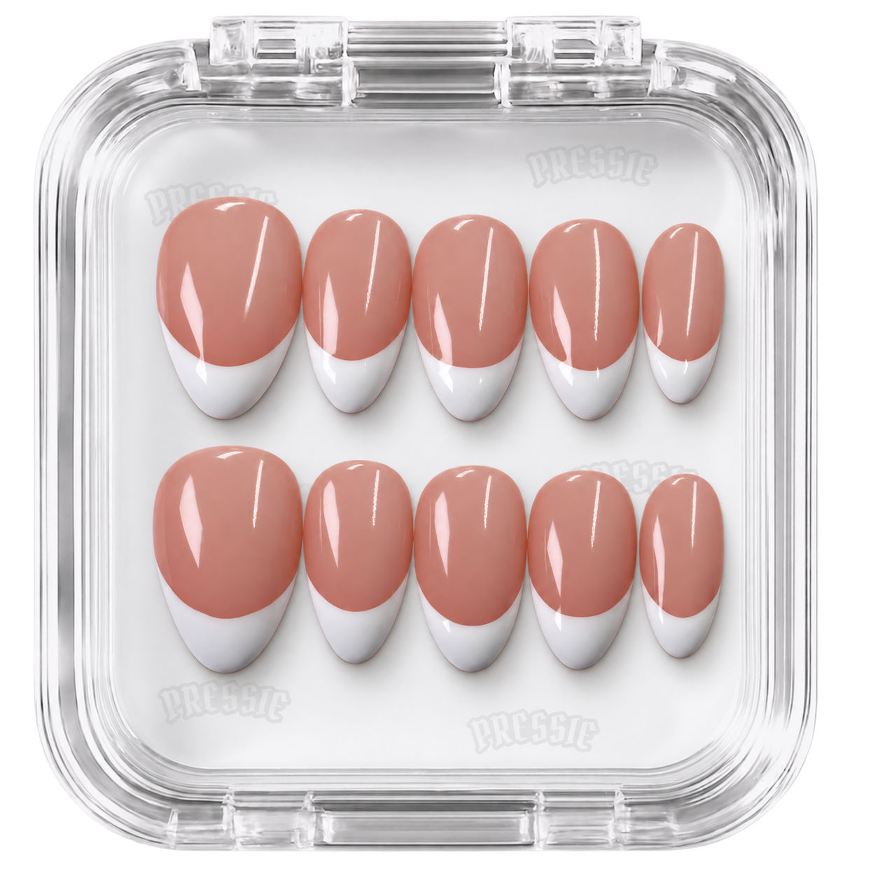 Faux ongles nude french blanche amande | Madison Amande — PRESSIE NAILS