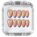 Faux ongles rose chrome french violette | Murasaki French — PRESSIE NAILS